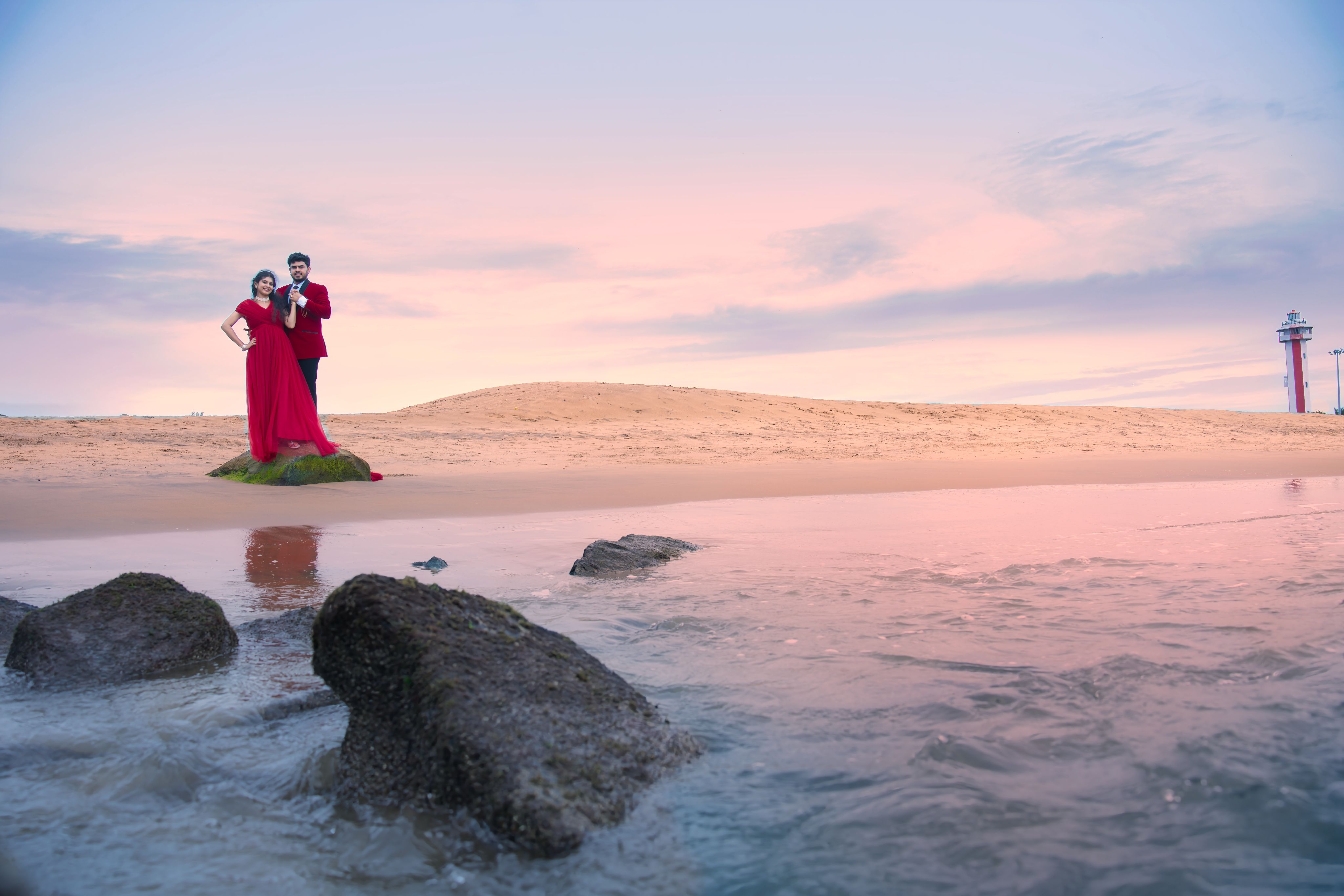 Pre-wedding lighthouse sunset MG Photography