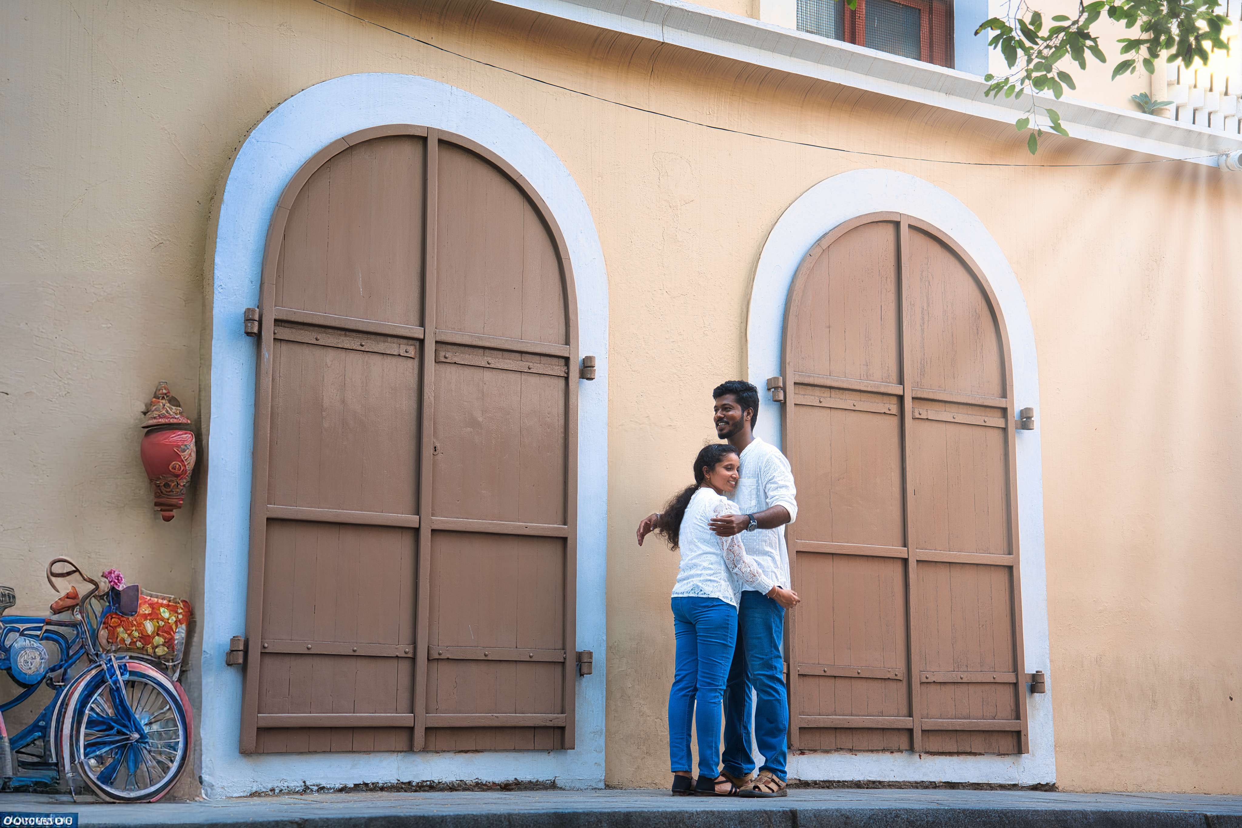 Pre-wedding couple Pondicherry street MG Photography